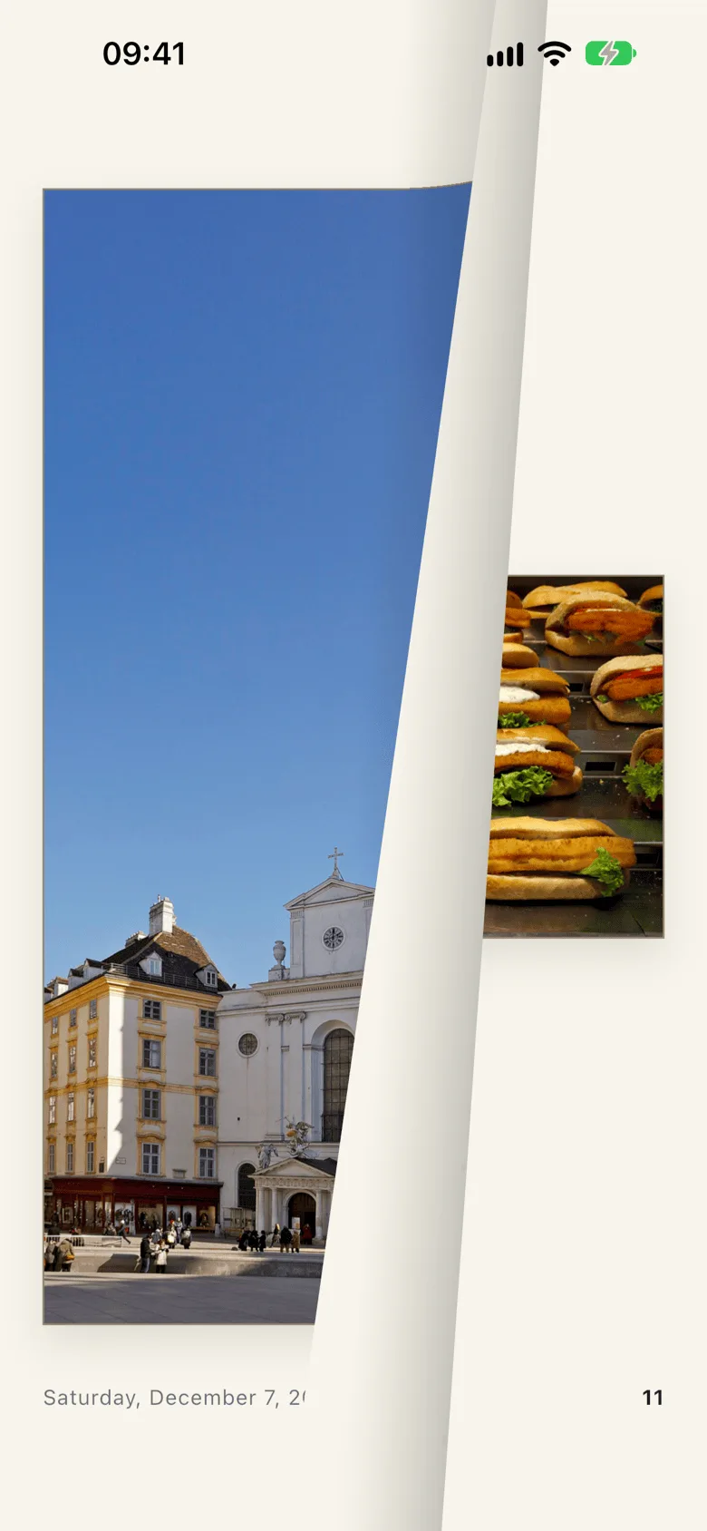 Photobe on iOS: an album as a photo book.